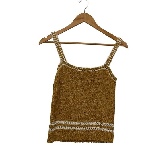 Anthropologie Tops - Anthropologie Mustard Irina Knit Crochet Summer Boho Hippie Tank Women's Size XS